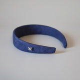 Blue Suede Thin Headband No Studs
