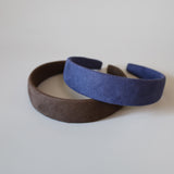 Greige Suede Thin Headband No Studs