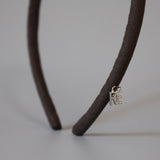 Greige Suede Tight Headband No Studs