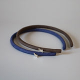Blue Suede Tight Headband No Studs