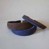 Blue Suede Tight Headband No Studs