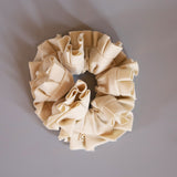 Raffle White Beige  Scrunchie
