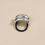 Double Silver Metal Ring Pony