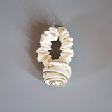 Rose Leather White Scrunchie