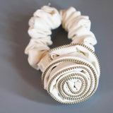 Rose Leather White Scrunchie