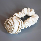 Rose Leather White Scrunchie