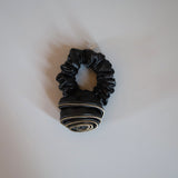 Rose Leather Black Scrunchie