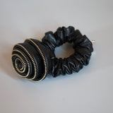 Rose Leather Black Scrunchie