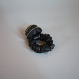 Rose Leather Black Scrunchie