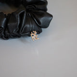 Rose Leather Black Scrunchie