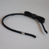 Narrow Croco Black Ribbon Headband