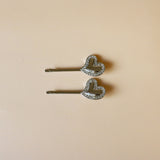 Metal Silver Heart Hair Pin