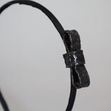 Narrow Croco Black Twin Ribbon Headband