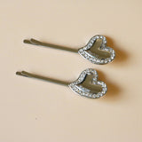 Metal Silver Heart Hair Pin