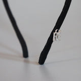 Narrow Croco Black Twin Ribbon Headband