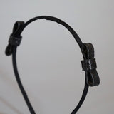 Narrow Croco Black Twin Ribbon Headband