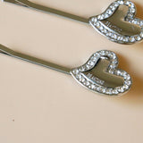 Metal Silver Heart Hair Pin