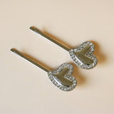 Metal Silver Heart Hair Pin