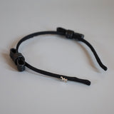 Narrow Croco Black Twin Ribbon Headband