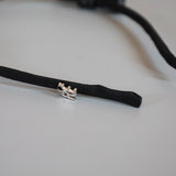 Narrow Croco Black Twin Ribbon Headband