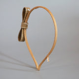 Narrow Croco Beige Ribbon Headband