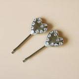 Metal Silver Heart Studs Hair Pin