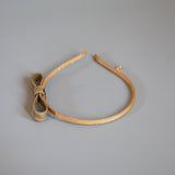 Narrow Croco Beige Ribbon Headband