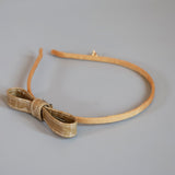 Narrow Croco Beige Ribbon Headband