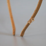 Narrow Croco Beige Twin Ribbon Headband