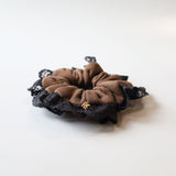 Brown Black Frills Scrunchie