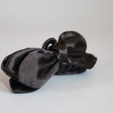 Glossy Black Satin Ribbon Clip