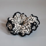 Leopard Corduroy Black Scrunchie