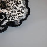 Leopard Corduroy Black Scrunchie