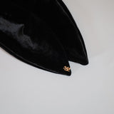 Long Ribbon Black Velour Scrunchie