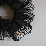 Scallop Lace Mini Silk Scrunchie