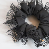 Scallop Lace Mini Silk Scrunchie