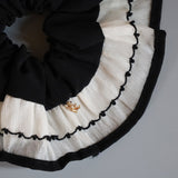 Piping Frill Silk Scrunchie