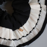 Piping Frill Silk Scrunchie