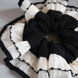 Piping Frill Silk Scrunchie