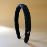 Slender Headband Black Leopard No Studs