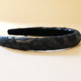 Slender Headband Black Leopard No Studs