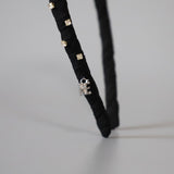 Narrow Studs Headband Black lill Silver