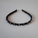 Narrow Studs Headband Black lill Silver