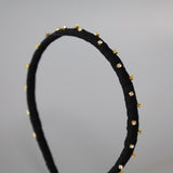 Narrow Studs Headband Black lill Gold