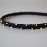Narrow Studs Headband Black lill Gold