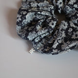Indigo Flower Scrunchie