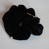 Black Velour Buckle Scrunchie