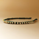 Narrow Headband Green Gold Studs