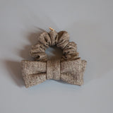 Herringbone Brown Ribbon Scrunchie