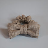 Herringbone Brown Ribbon Scrunchie